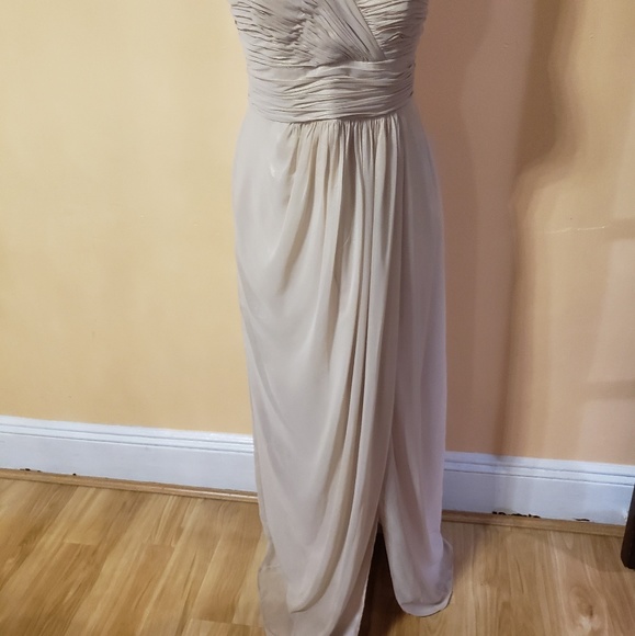 Shimmery Gold Strapless Gown Dress - Picture 3 of 8